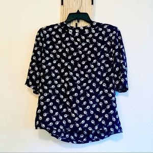Vintage 80s REO Originals Hat Print Blouse